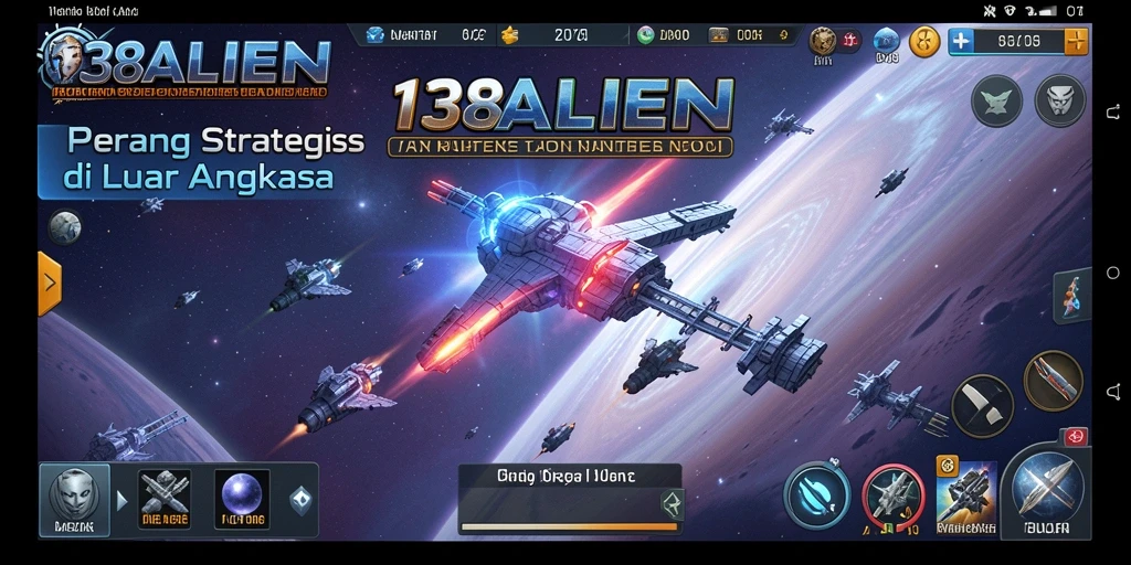 Tampilan gameplay strategis di luar angkasa yang seru.