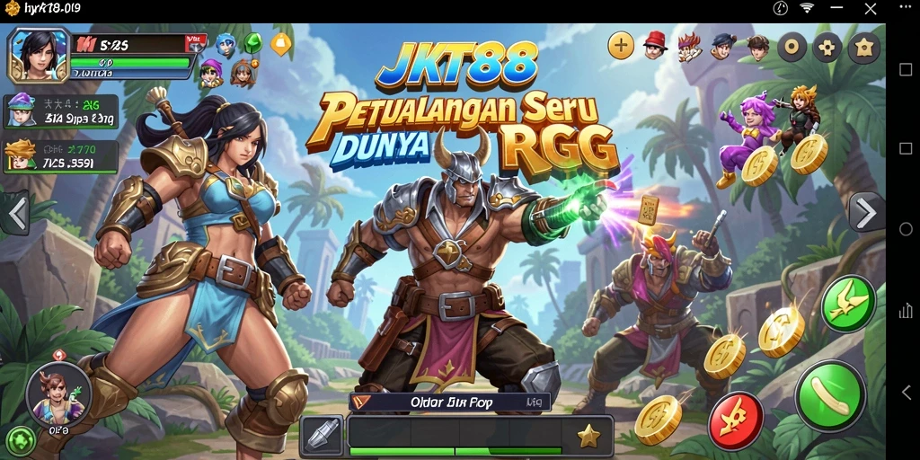 Tampilan gameplay JKT88 dengan petualangan RPG yang seru.