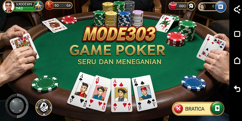 Tampilan dinamis dan menegangkan dalam permainan Poker.