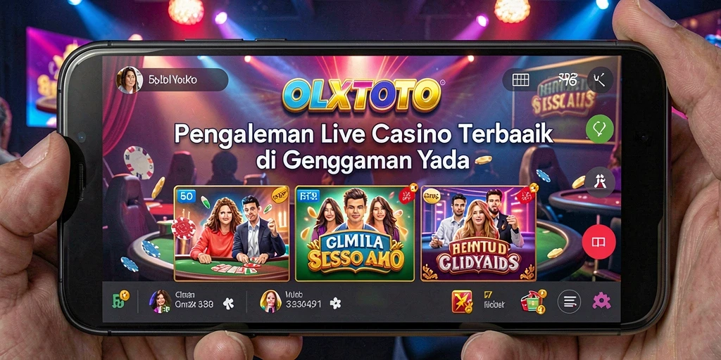 Screenshot OLXTOTO menampilkan dealer live dan suasana casino yang mendebarkan.