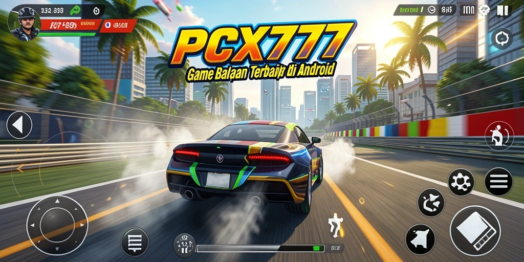 Tampilan gameplay balapan yang mendebarkan dari PCX777.