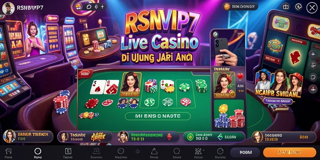 Tampilan gameplay Live Casino RSNVIP7 dengan dealer langsung yang profesional.