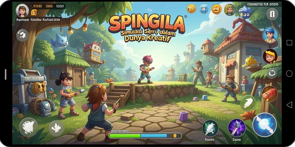 Tampilan gameplay SPINGILA yang menarik dan interaktif.